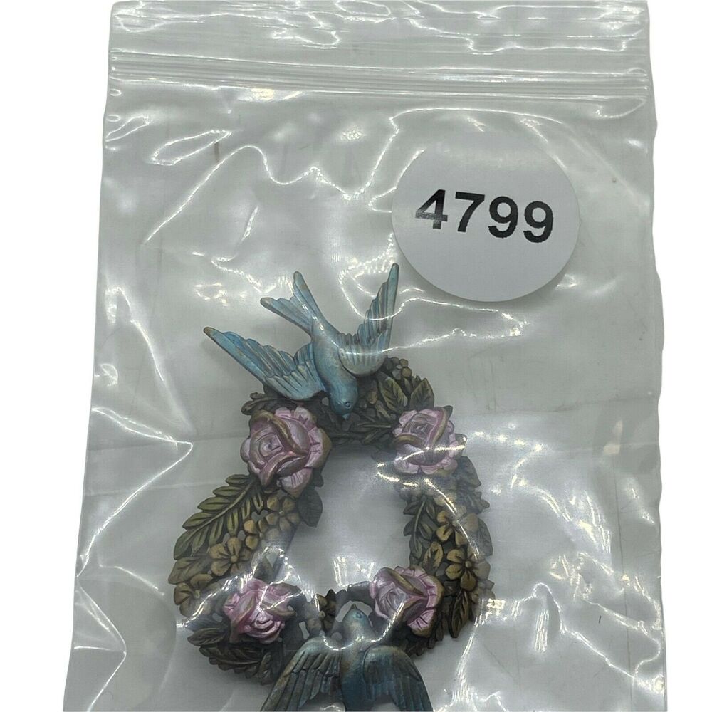 Jj Brooch Pin Love Birds On Heart Womens Sweet Little C Clasp Charming Jewelry View 6